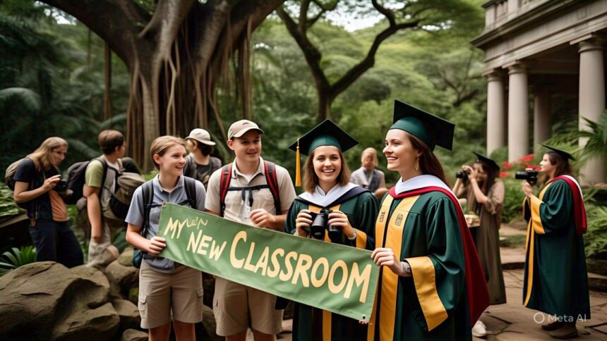 Students exploring Study Abroad and Scholarship Opportunities at Texas State University’s Education Abroad Fair.